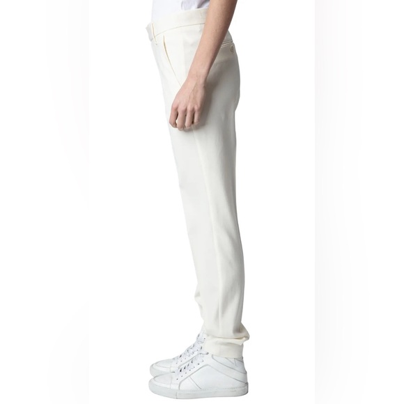 Zadig & Voltaire Prune Crepe Off White Cream Pants 38 - Picture 5 of 15